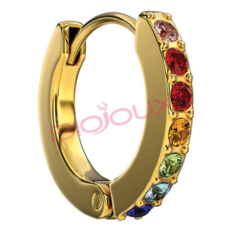 ORECCHINI CRYSTAL HOOP M/C ORO