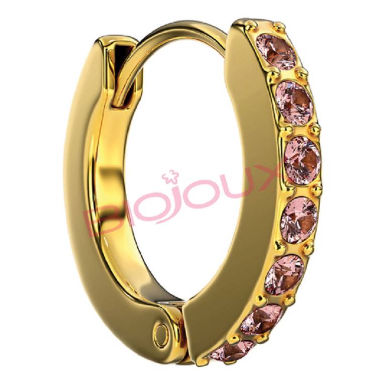 ORECCHINI ROSE CRYSTAL HOOP OR
